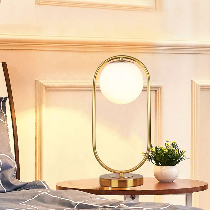 Glass Ball Shade Desk Lamp Household Desk Lighting Fixture for Sitting Room