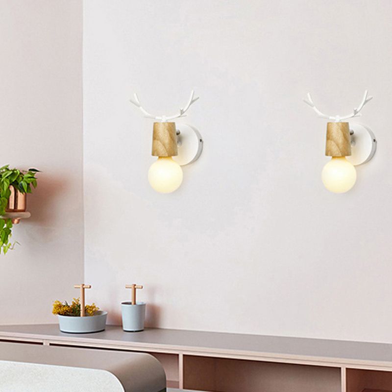 Geometric Wall Lighting Fixtures Modern Style Wood 1 Light Wall Lighting