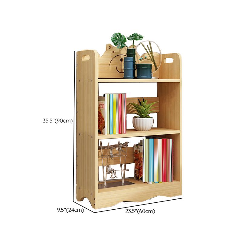 Modern Vertical Wooden Shelf Bookcase Shelves Included Natural Bookshelf for Home