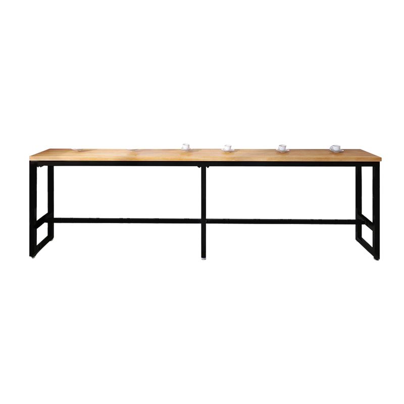Rectangular Bar Height Table Industrial Style Bar Table with Trestle Base