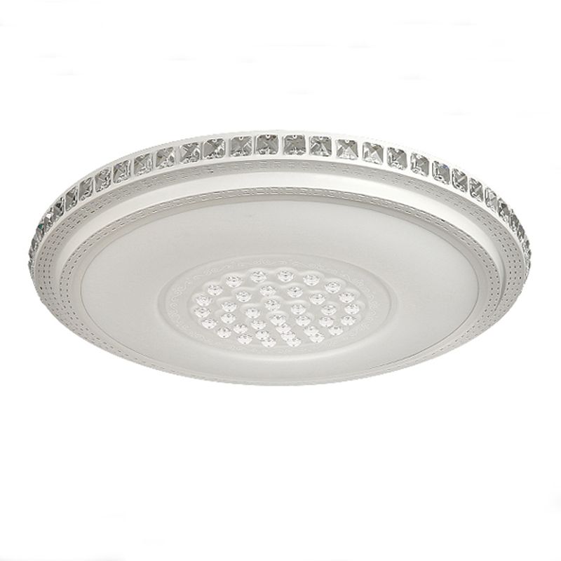 Modern Simple Crystal LED Ceiling Lamp Round Shape Flush Mount for Living Room