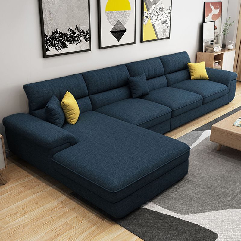 Nordic Cushions Stationary Fabric Living Room Recessed Arm Sofa