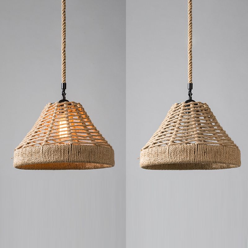 Stile industriale ombreggiata a sospensione Aibritura della corda a sospensione Lampada a sospensione in beige