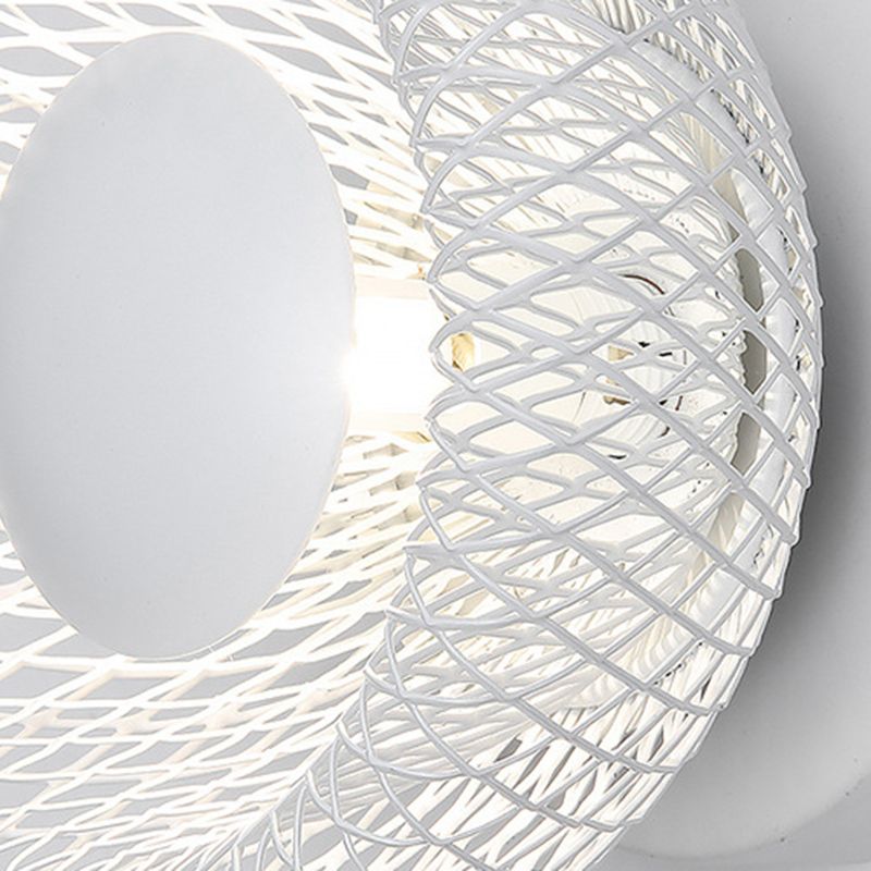Contemporary Wall Sconce Circular Metal Wall Light for Bedroom
