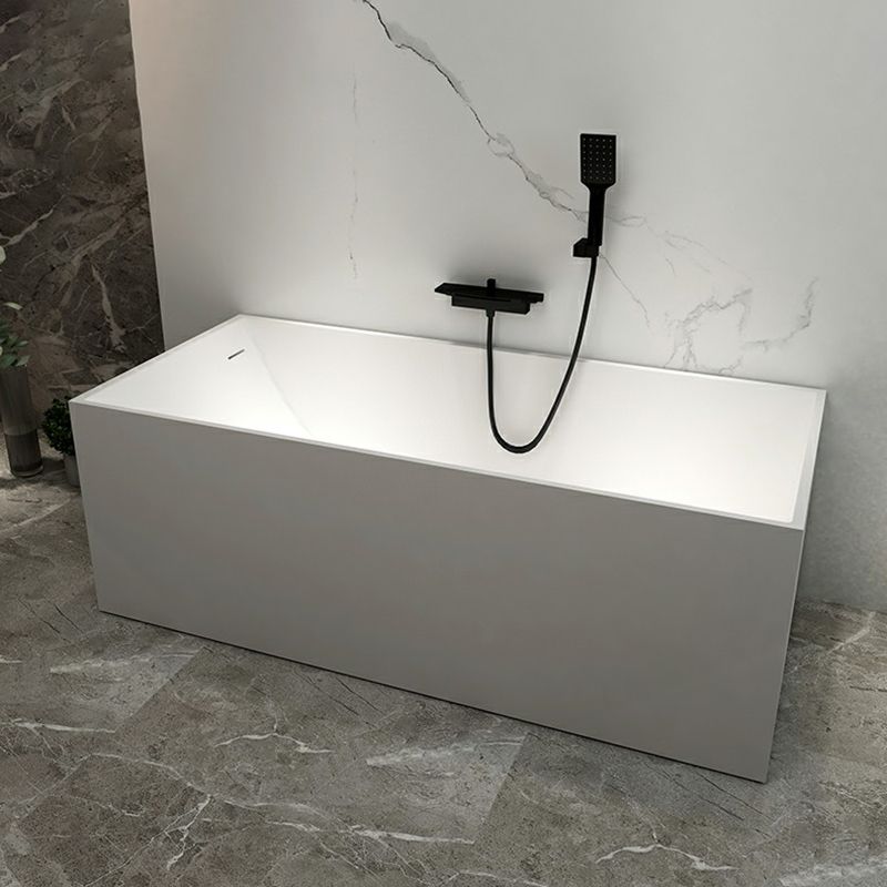 Stone Soaking Bathtub Antique Finish Rectangular Modern Bath Tub