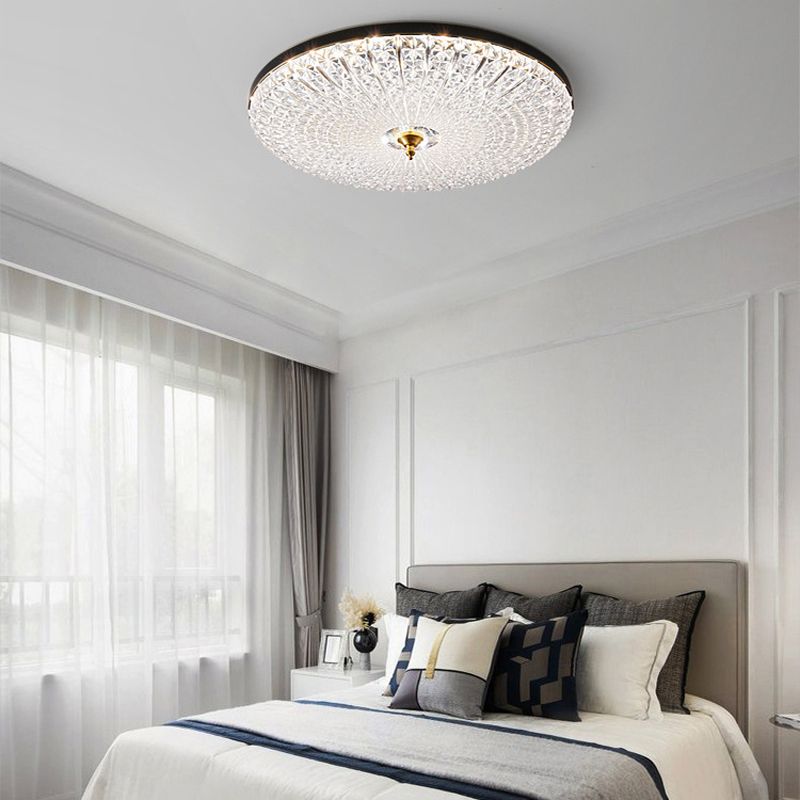 Contemporary Golden/Black Single Flush Mount Lighting LED Acrylic Ceiling Light