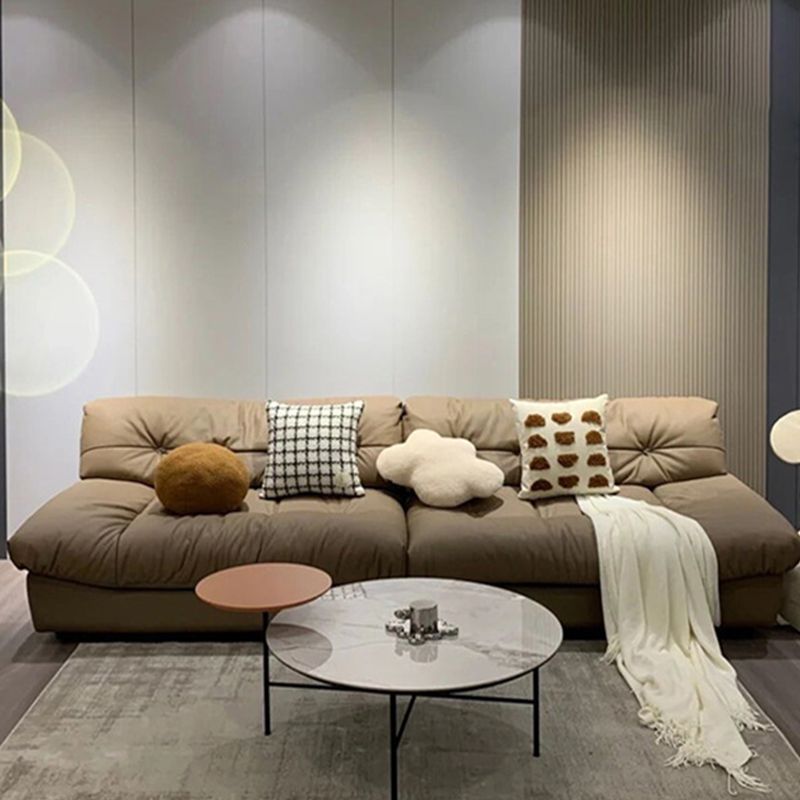 Contemporary Armless Settee Tufted Split-Back Living Room Sofa