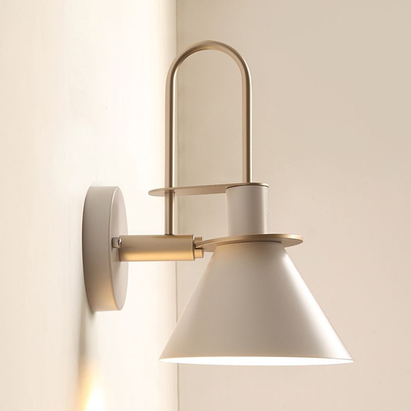 1 Light Metal Wall Mounted Light Fixture Modern Dual Cone Wall Sconce Lighting for Dining Room
