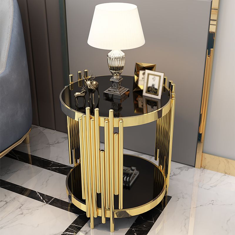 Marble/glass Round Coffee Table with Three Legs for Living Room