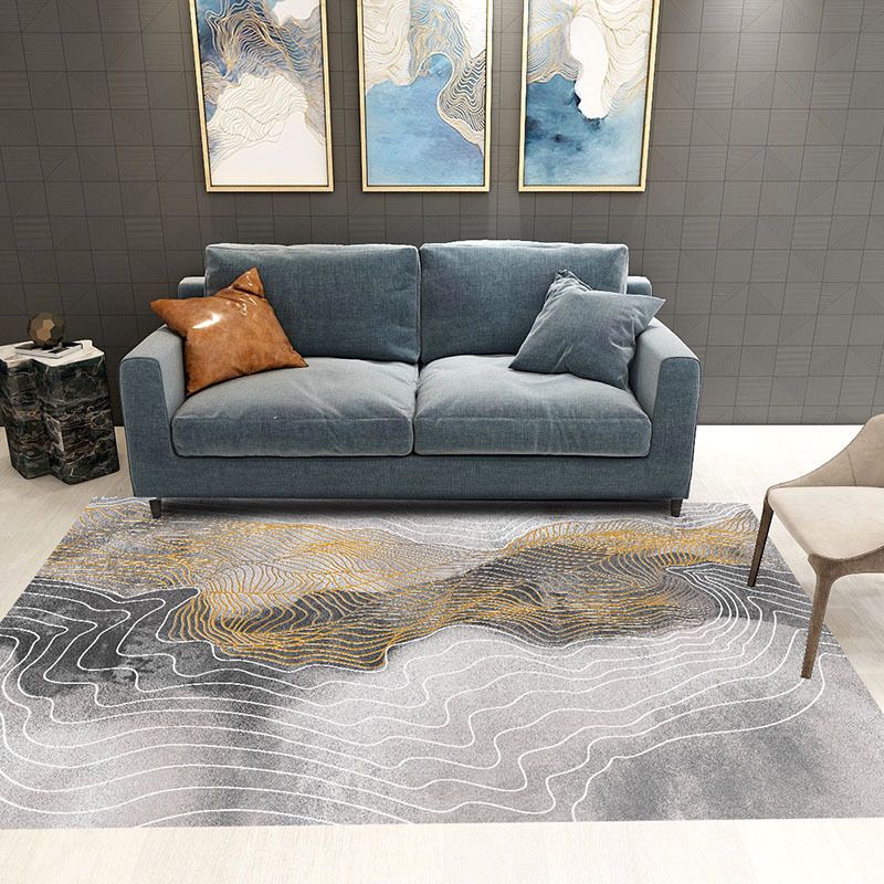Leisure Polyester Carpet Modern Abstract Pattern Indoor Rug Anti-Slip Area Rug for Living Room