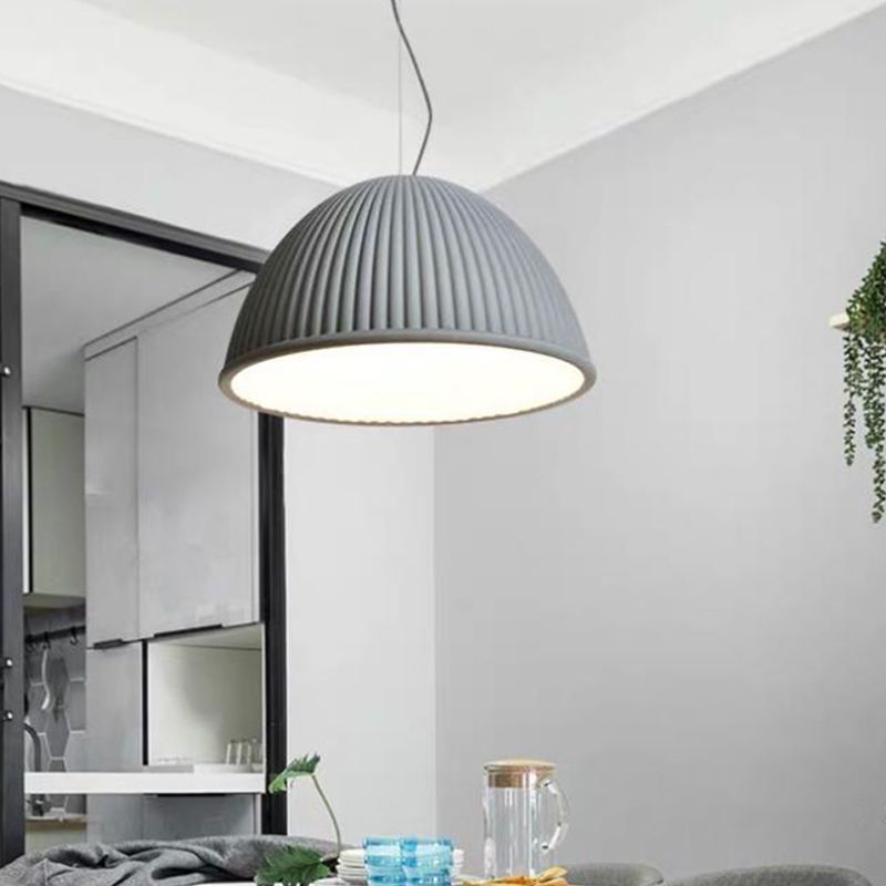 Bowl Shape Hanging Lighting Modern Macaron Style Resin 1 Light Hanging Lamping pour chambre à coucher