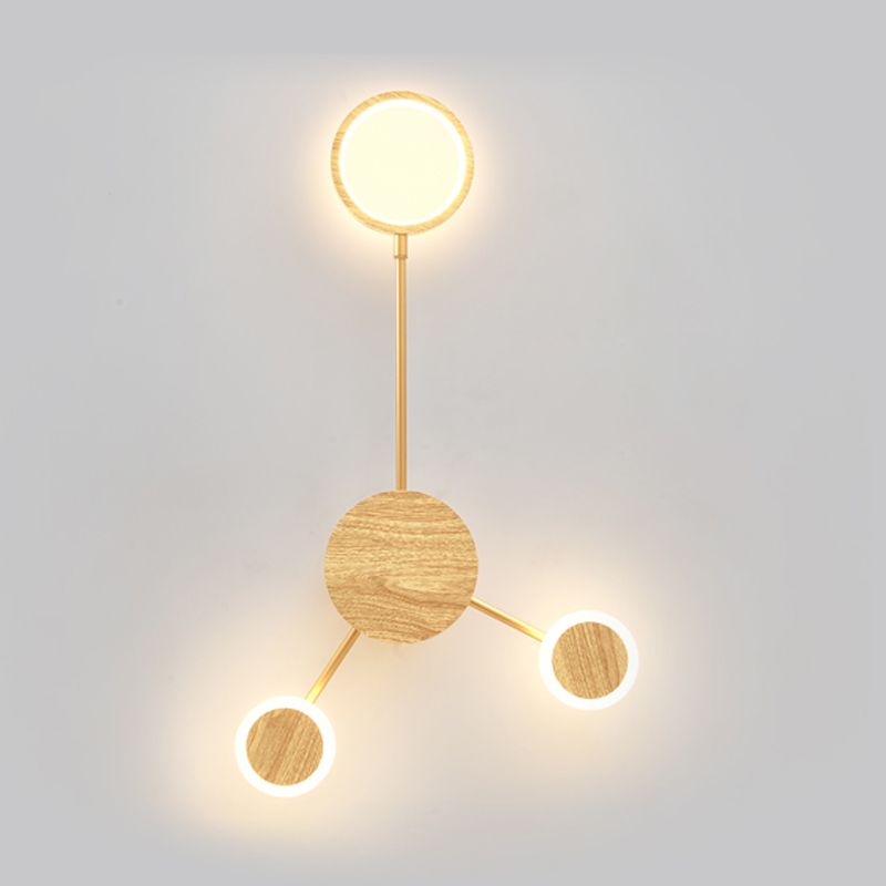 Wooden Wall Mount Light Modern LED Wall Light with Acrylic Shade for Bedroom