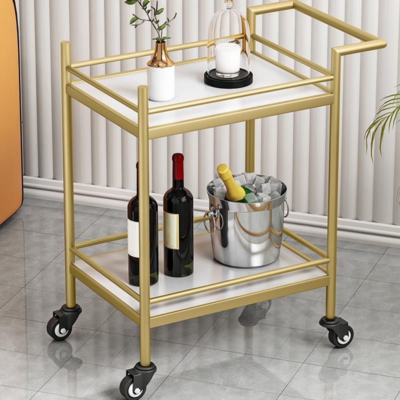 Modern 29.53"H Rolling Prep Table Rectangular Metal Prep Table for Home Use