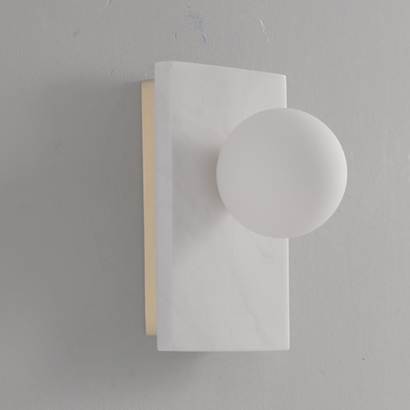Modern Marble Wall Light Geometric Shape Wall Sconce with Glass for Living Room