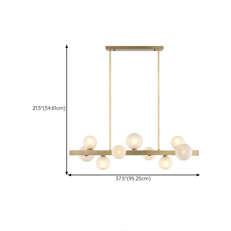 Simplicity Linear Hanging Pendant Lights Glass Pendant Light Fixtures in Gold
