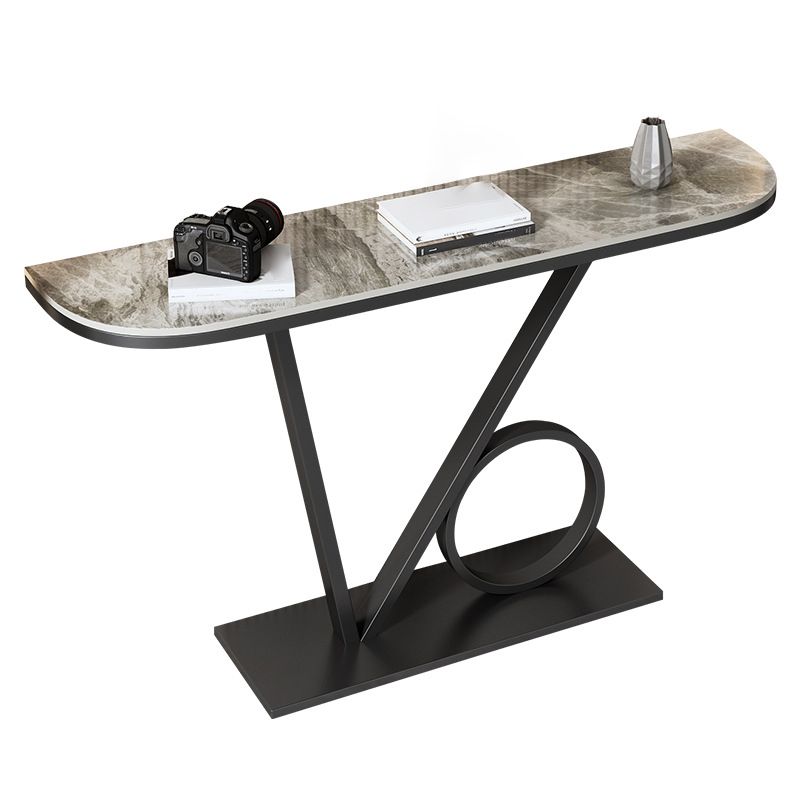 Glam Console Accent Table Antique Finish Half Moon Console Sofa Table