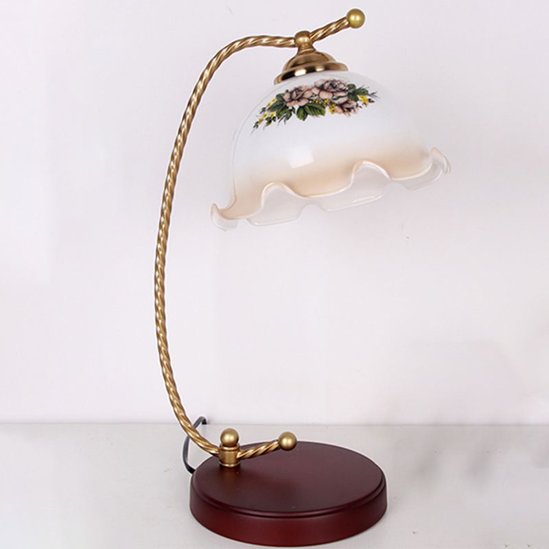 Modern Style Flower Shape Table Lamp Glass 1 Light Table Light