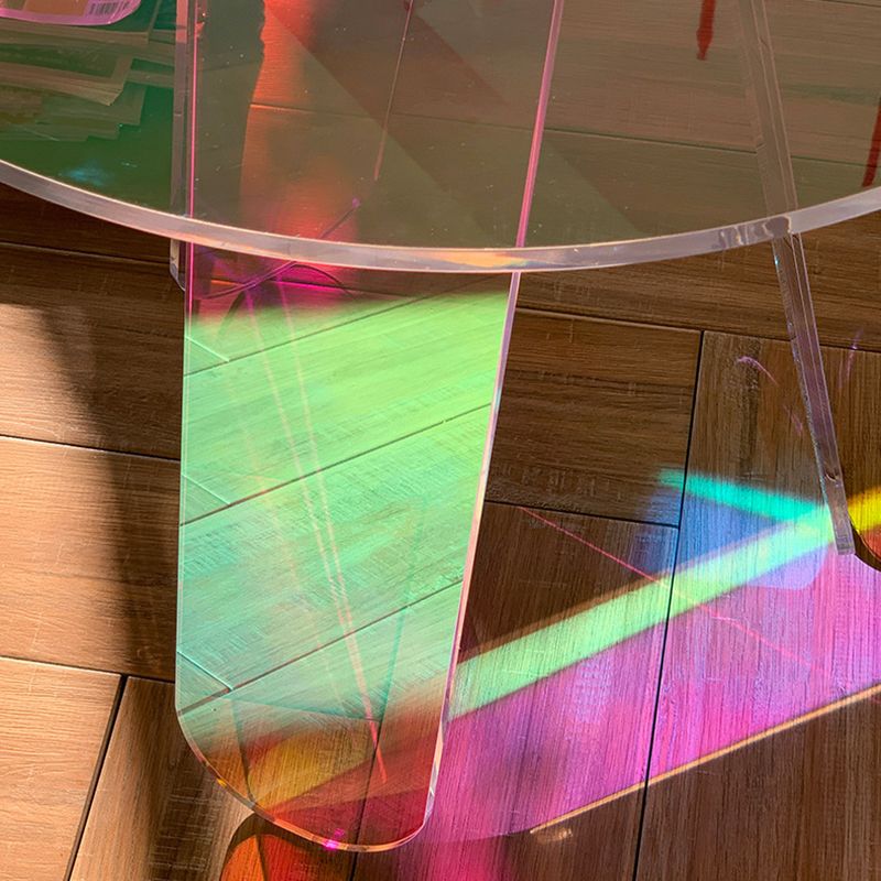 Round Shape Accent Side Table Plastic Round Side End Table for Bedroom in Multi-Color