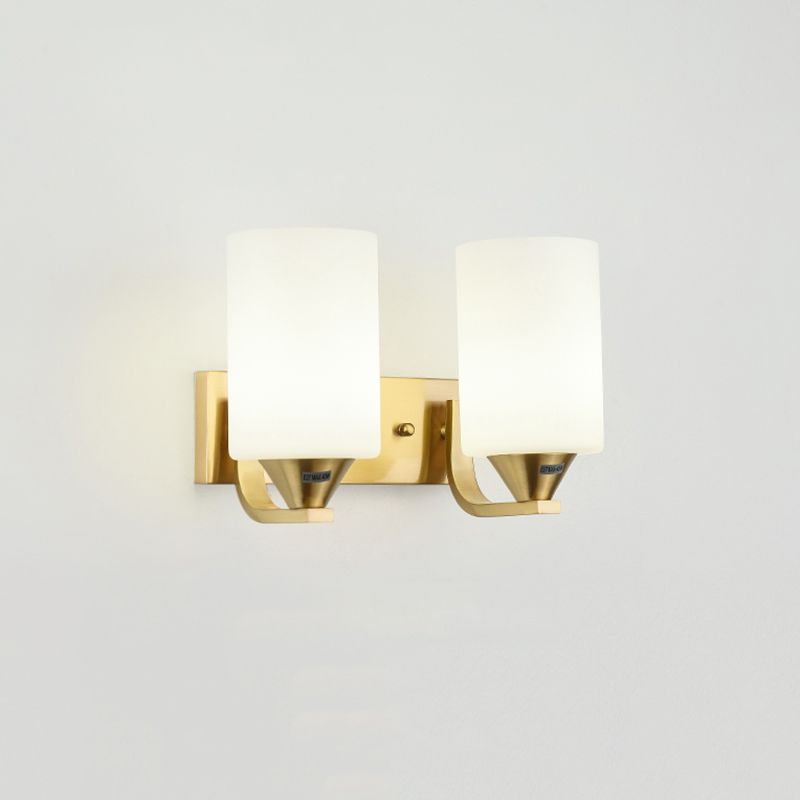 Unico illuminazione da parete in stile moderno in stile moderno 2 luci luci sconde in oro