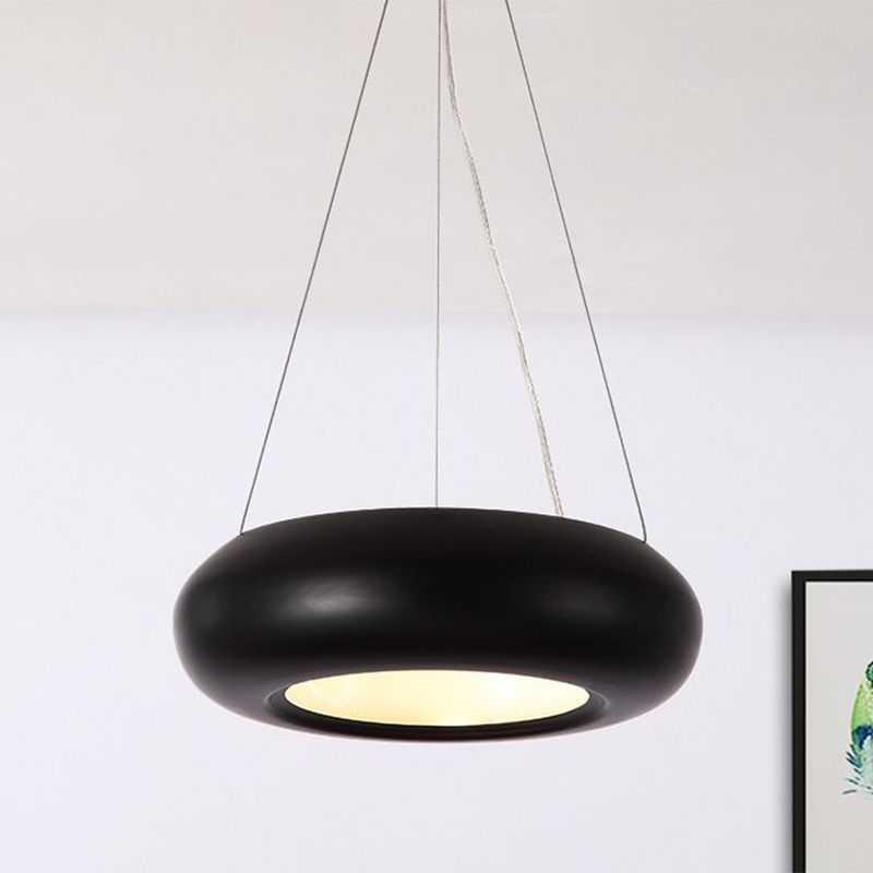 Lámpara de techo LED de hierro de donas moderna 1/3/5 luces de lámpara de araña de oro negro/rosa con cables ajustables