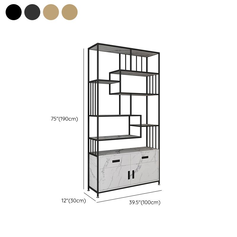 Glam Shelf Bookcase Open Back Metal Book Shelf for Study Room