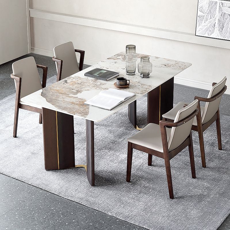 Designer Style Sintered Stone Dining Set Rectangle 1/2/5/7 Pieces Dining Table Set