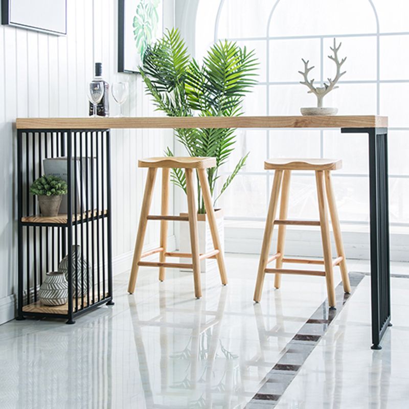 Glam 1/3 Pieces Bar Table Set Rectangle Wood Counter Table with Stools for Dining Room