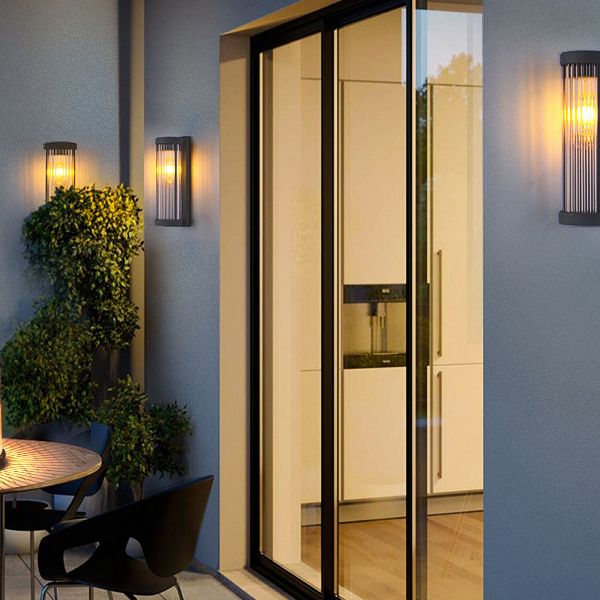 Black 1-Light Wall Lamp in Modern Concise Style Cylindrical Glass Wall Light