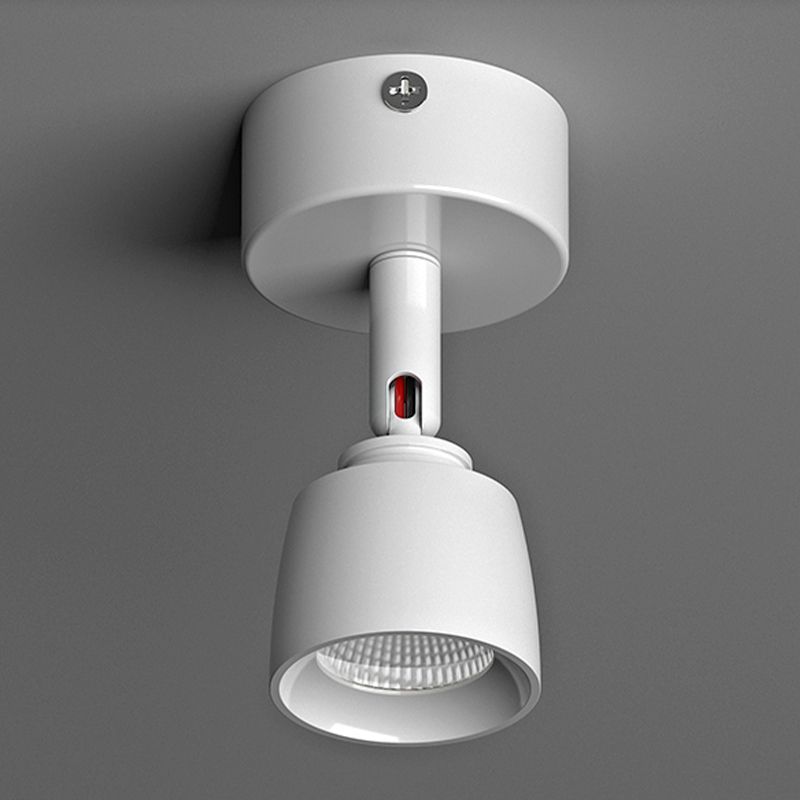 Contemporary 1 - Light Semi Flush Mount Adjustable Ceiling Flush in Black / White