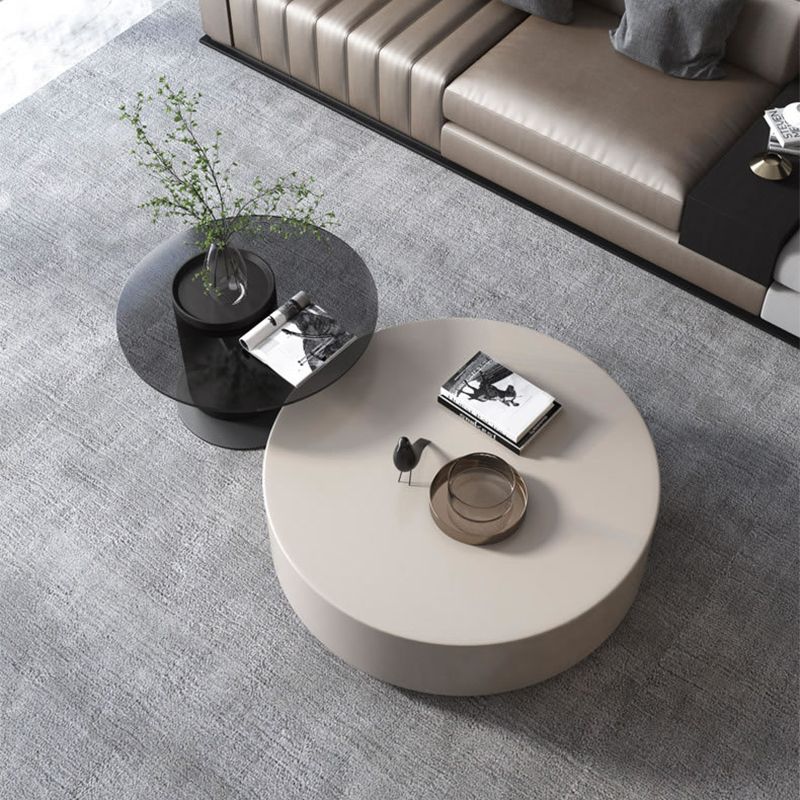 Rectangular Drum Base Solid Wood Table Frame Nordic Style Coffee Table with Drawer