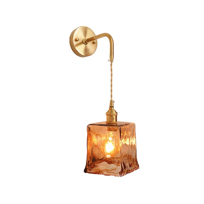 Binnen 1-Bulb Down Light Wall SCONCE LICHTING INDUSTRIËLE BRUIN GLAS SCONCE LICT BEMIDING