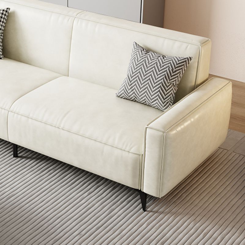 Contemporary Style 29.52" Wide Solid Color Sofa Square Arm Sofa
