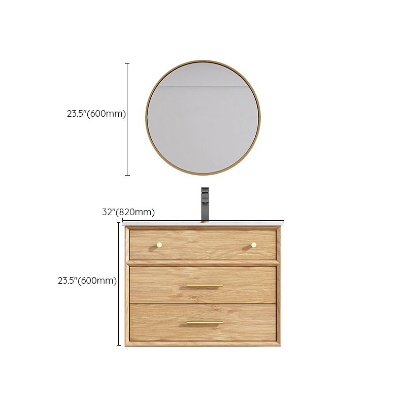 Freestanding Drawers Bath Vanity Wood Rectangle Single Sink Mirror Bathroom Vanity