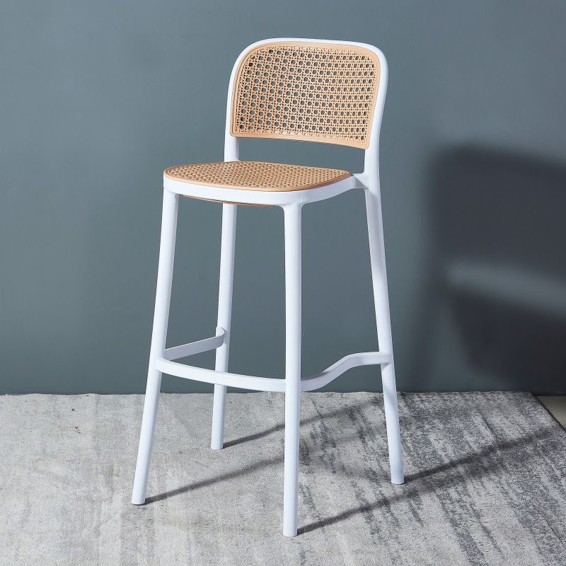 Nordic Style Bar-stool Square Counter Bar Stool with Plastic Legs for Kitchen