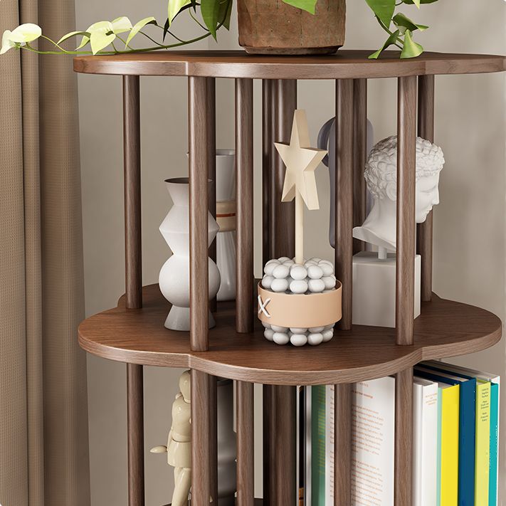 Solid Wood Bookshelf Contemporary Style Open Back Bookcase for Home Office Study Room