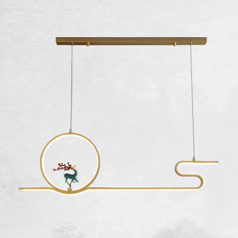 Estilo contemporáneo Luces colgantes de forma lineal Metal Lighting de 2 luces