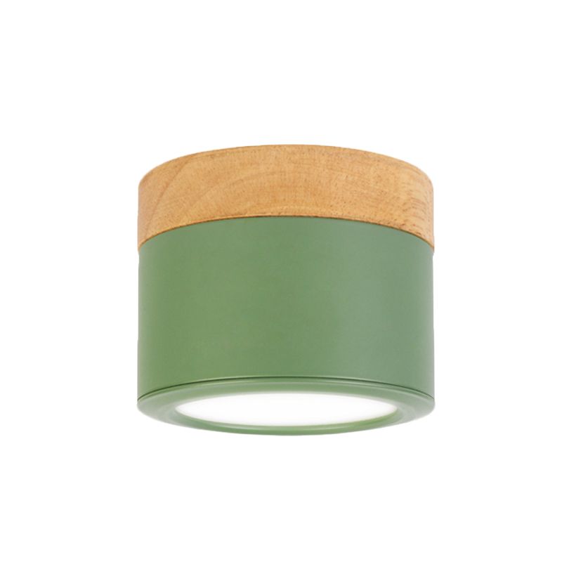 Bathroom Hallway Round Flush Mount Light Acrylic Macaron Loft Small Green/Grey/White Ceiling Lamp