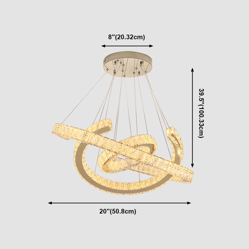 Ring Crystal Soffitto a sospensione Contemporanee Camera da letto Apparecchi di illuminazione