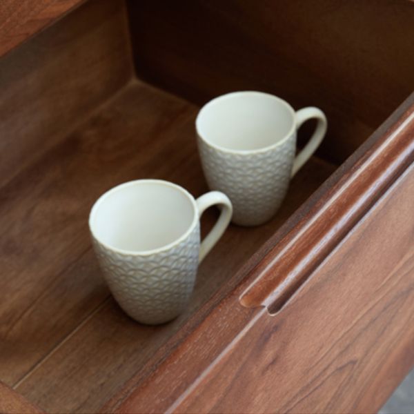 Modern Living Room Curio Cabinet Solid Wood with Open Storage