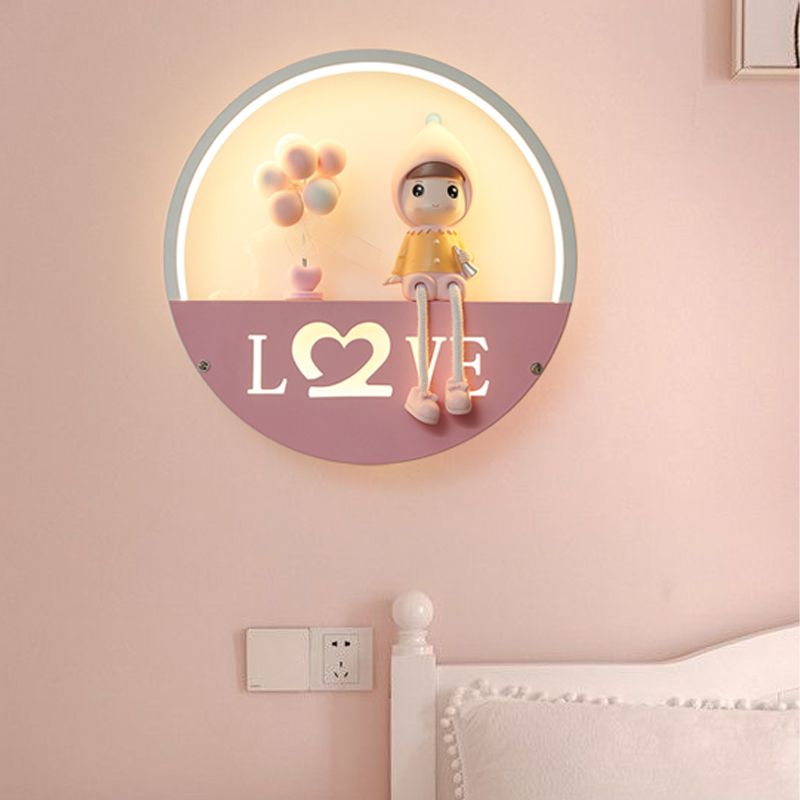 1 illuminazione da parete in metallo moderno per la parete del cerchio leggero per camera da letto