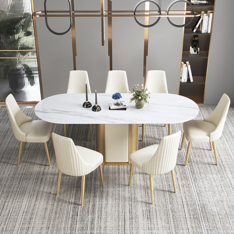 Glam Kitchen Side Chair Gold Legs Parsons Armless Dining Chair