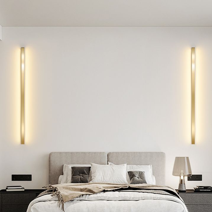 Linear Shape Metal Wall Light Modern Style Single Light Wall Lighting Idea