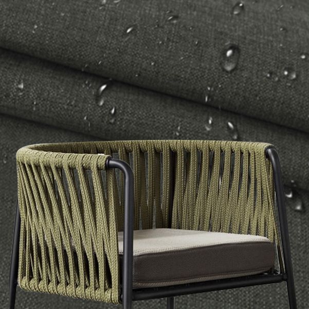 Metal and Stone Dining Table Set 1/2/3 Pcs Black Boho Dining Set