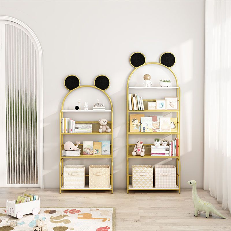 Modern Metal Bookshelf Etagere Vertical Open Shelf Bookcase in Burnish