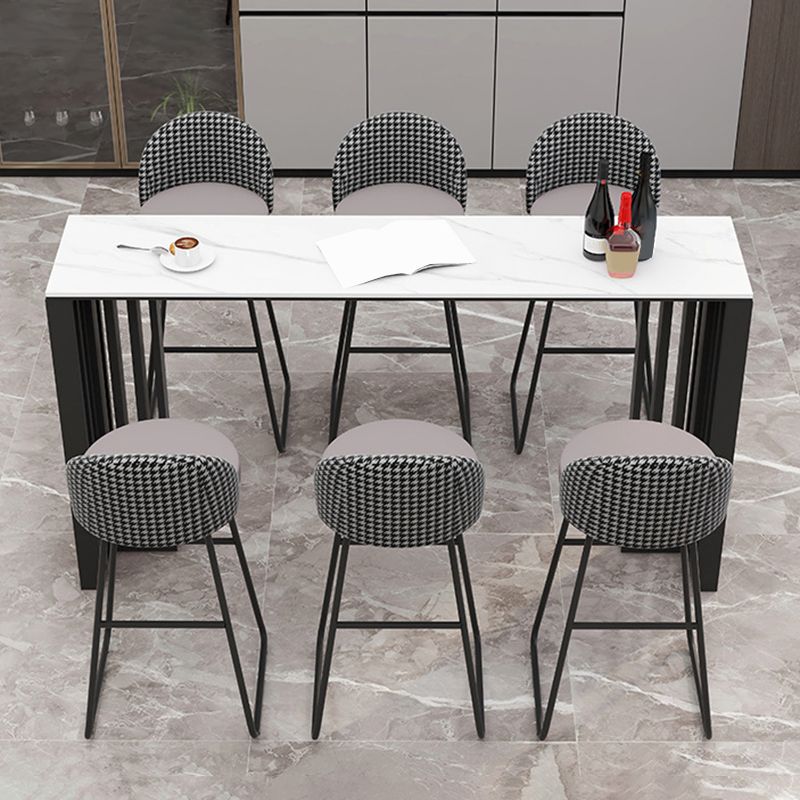 Rectangle Bar Table Bar Height Modern Pub Table for Indoor and Breakroom