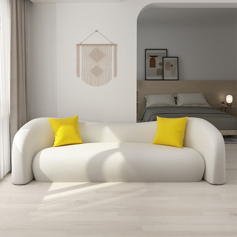 Contemporary Tight Back Sofa Tuxedo Arm Settee Couch in White