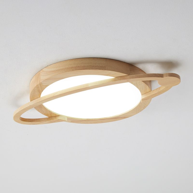 Minimalism Flush Mount Wooden Ceiling Light Fixture for Bedroom