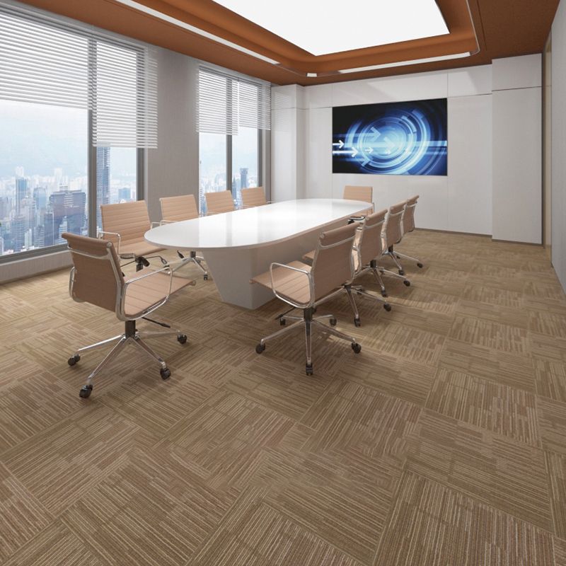 Carpet Tile Non-Skid Fade Resistant Striped Loose Lay Carpet Tiles Living Room