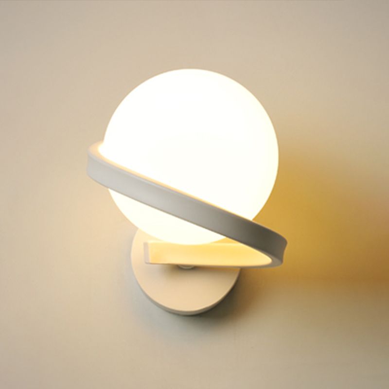 Modern Style Sphere Wall Mounted Lamps Glass 1 Light Wall Sconces