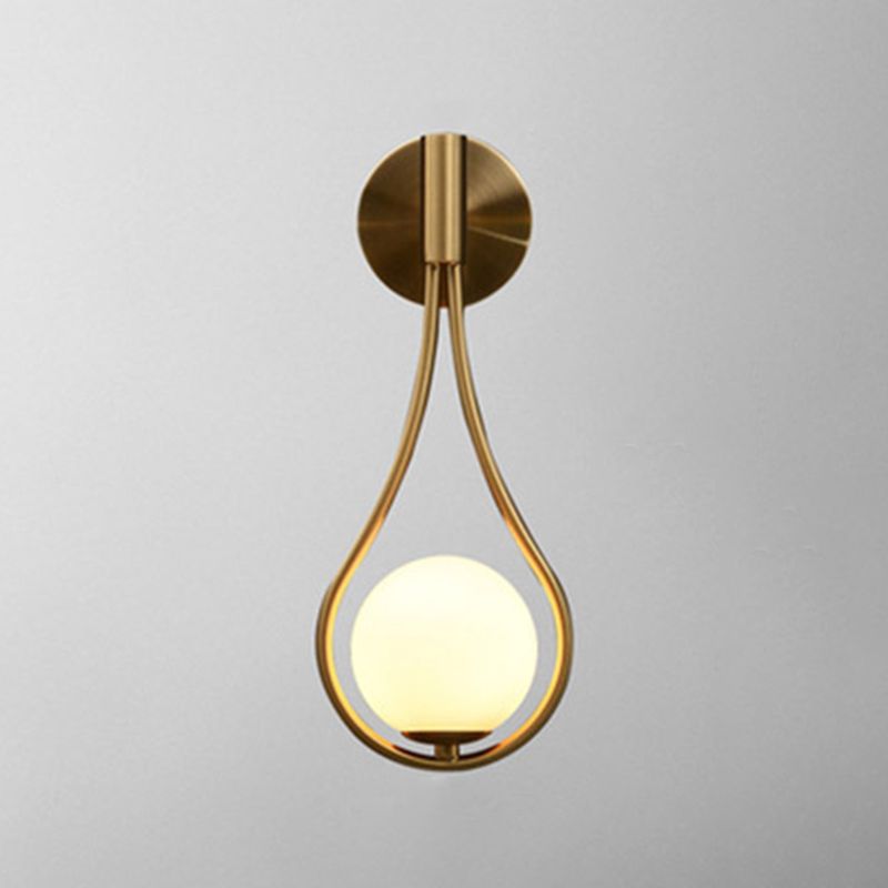 Modern Style Teardrop Sconce Light Fixture Glass Bedroom Wall Mounted Light Fixture